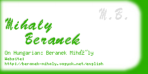 mihaly beranek business card